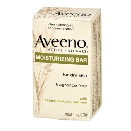 Aveeno Gentle Moisturizing Bar Facial Cleanser with Nourishing Oat for Dry Skin, Fragrance-free, Dye-Free, & Soap-Free, 3.5 oz (Pack of 6)