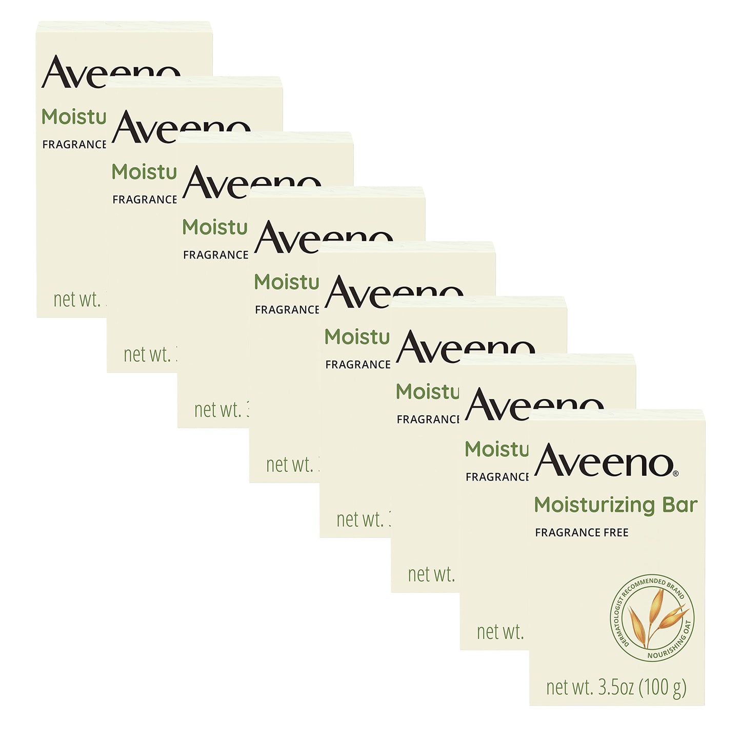Aveeno Gentle Moisturizing Bar Facial Cleanser with Nourishing Oat for Dry Skin, Fragrance-free, Dye-Free, & Soap-Free, 3.5 oz (Pack of 6)
