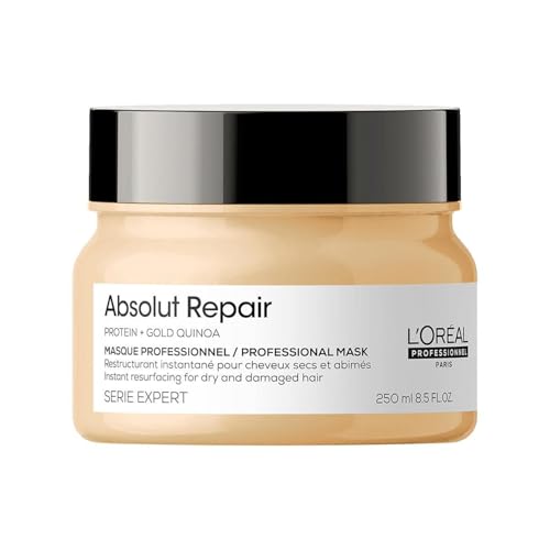 L'Oreal Professionnel Absolut Repair Hair Mask | Protein Hair Treatment | Repairs & Nourishes Dry, Damaged Hair | With Quinoa & Proteins | Adds Shine | Medium to Thick Hair Types