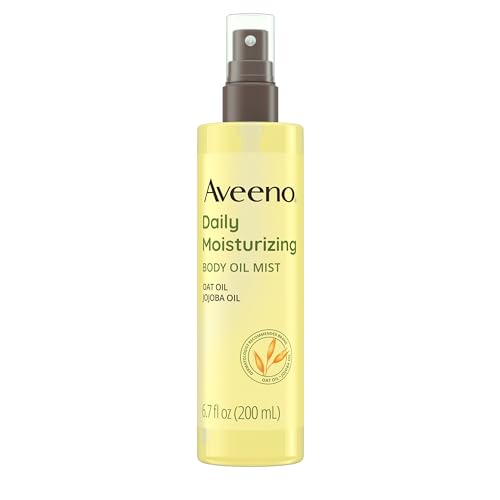 Aveeno Daily Moisturizing Dry Body Oil Mist with Oat and Jojoba Oil for Dry, Rough Sensitive Skin, Nourishing & Hypoallergenic Body Spray, Paraben-, Silicone- & Phthalate-Free, 6.7 fl. oz