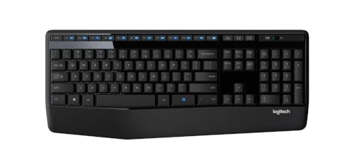 Logitech MK345 Wireless Combo Full-Sized Keyboard with Palm Rest and Comfortable Right-Handed Mouse, 2.4 GHz Wireless USB Receiver, Compatible with PC, Laptop,Black