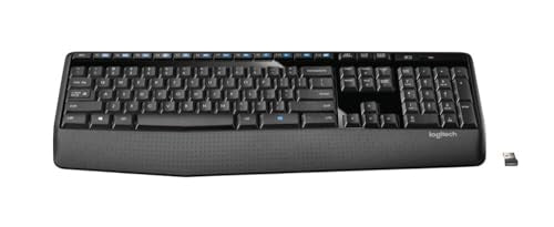 Logitech MK345 Wireless Combo Full-Sized Keyboard with Palm Rest and Comfortable Right-Handed Mouse, 2.4 GHz Wireless USB Receiver, Compatible with PC, Laptop,Black