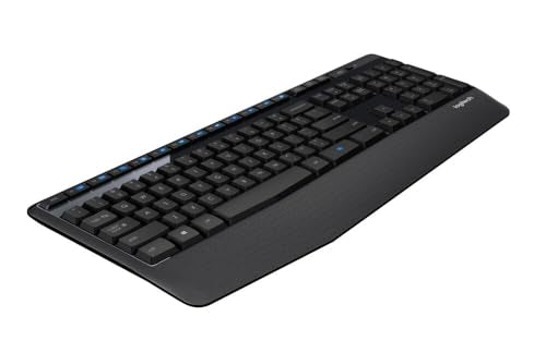 Logitech MK345 Wireless Combo Full-Sized Keyboard with Palm Rest and Comfortable Right-Handed Mouse, 2.4 GHz Wireless USB Receiver, Compatible with PC, Laptop,Black