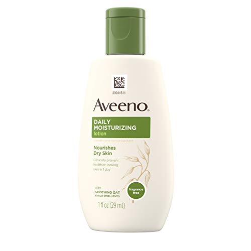 Aveeno Daily Moisturizing Body Lotion with Soothing Prebiotic Oat, Gentle Lotion Nourishes Dry Skin With Moisture, Paraben-, Dye- & Fragrance-Free, Non-Greasy & Non-Comedogenic, 2 x 18 oz