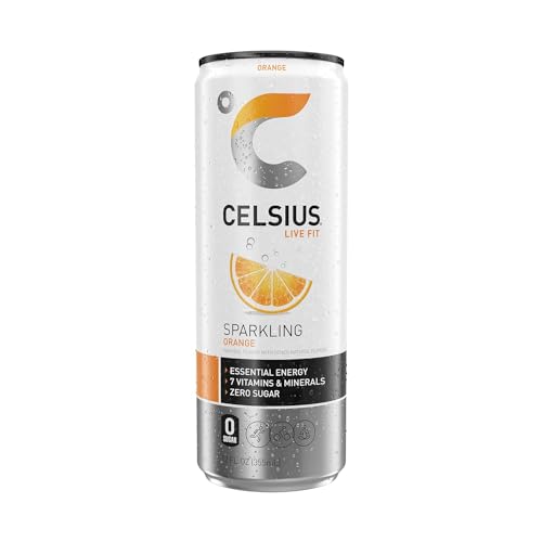 CELSIUS Sparkling Orange Functional Essential Energy Drink, 12 Fl Oz (Pack of 12)