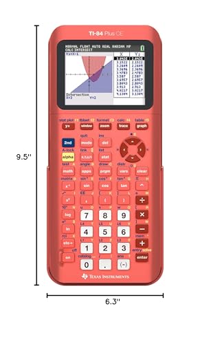 Texas Instruments TI-84 Plus CE Color Graphing Calculator, Radical Red Small