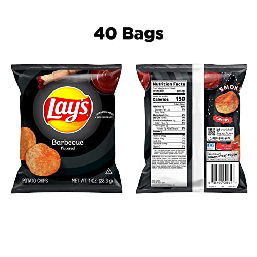 Lay's Barbecue Flavored Potato Chips, 40 Count