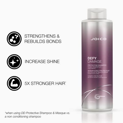 Joico Defy Damage Protective Shampoo | For Color-Treated Hair | Strengthen Bonds & Preserve Hair Color | With Moringa Seed Oil & Arginine