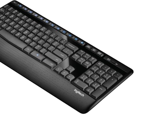 Logitech MK345 Wireless Combo Full-Sized Keyboard with Palm Rest and Comfortable Right-Handed Mouse, 2.4 GHz Wireless USB Receiver, Compatible with PC, Laptop,Black