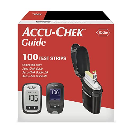 Accu-Chek Guide Glucose Test Strips for Diabetic Blood Sugar Testing (Pack of 100)