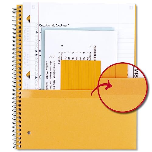 Five Star Spiral Notebook + Study App, 5 Subject, College Ruled Paper, Fights Ink Bleed, Water Resistant Cover, 8-1/2" x 11", 200 Sheets, Black (72081)