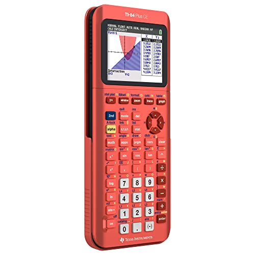 Texas Instruments TI-84 Plus CE Color Graphing Calculator, Radical Red Small