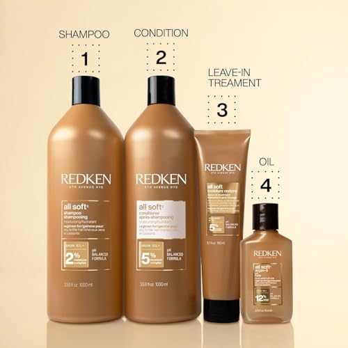 Redken All Soft Shampoo | For Dry/Brittle Hair | Provides Intense Softness and Shine | With Argan Oil