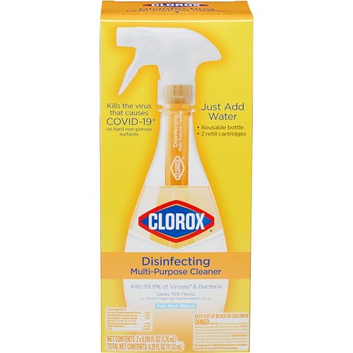 Clorox Disinfecting All-Purpose Cleaner 32 Oz and Disinfecting Bathroom Cleaner, Household Essentials, 30 Oz, Pack of 3