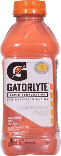 Gatorlyte Rapid Rehydration Electrolyte Beverage, Orange, 20oz Bottles (12 Pack)