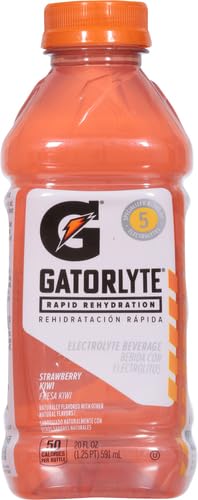 Gatorlyte Rapid Rehydration Electrolyte Beverage, Orange, 20oz Bottles (12 Pack)