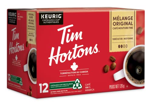 Tim Hortons Original Blend, Medium Roast Coffee, Single-Serve K-Cup Pods Compatible with Keurig Brewers, 72ct K-Cups, 12 Count (Pack of 6)