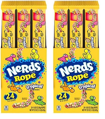 Nerds Rope Candy, Rainbow, 0.92 Ounce (Pack of 24)