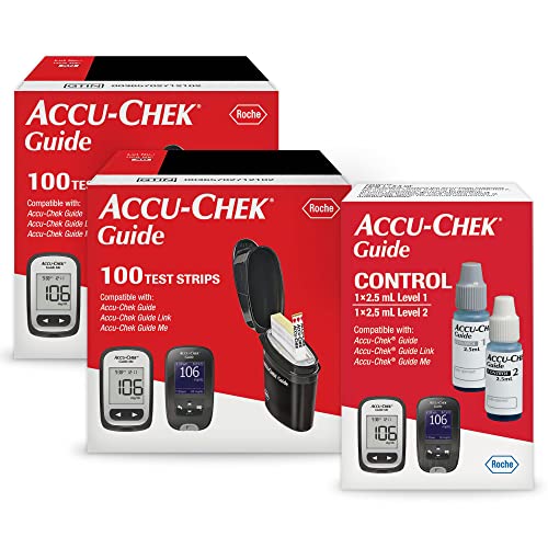 Accu-Chek Guide Glucose Test Strips for Diabetic Blood Sugar Testing (Pack of 100)