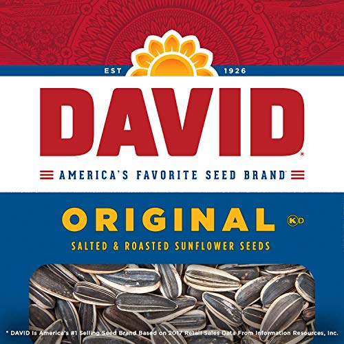 DAVID Roasted and Salted Original Sunflower Seeds, 5.25 oz, 12 Pack