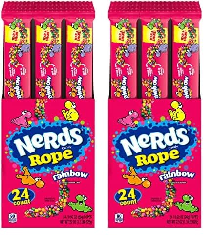 Nerds Rope Candy, Rainbow, 0.92 Ounce (Pack of 24)