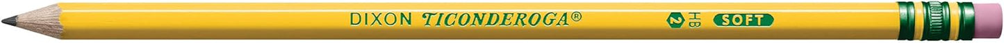 Ticonderoga Wood-Cased Pencils, Pre-Sharpened, 2 HB Soft, Yellow, 72 Count