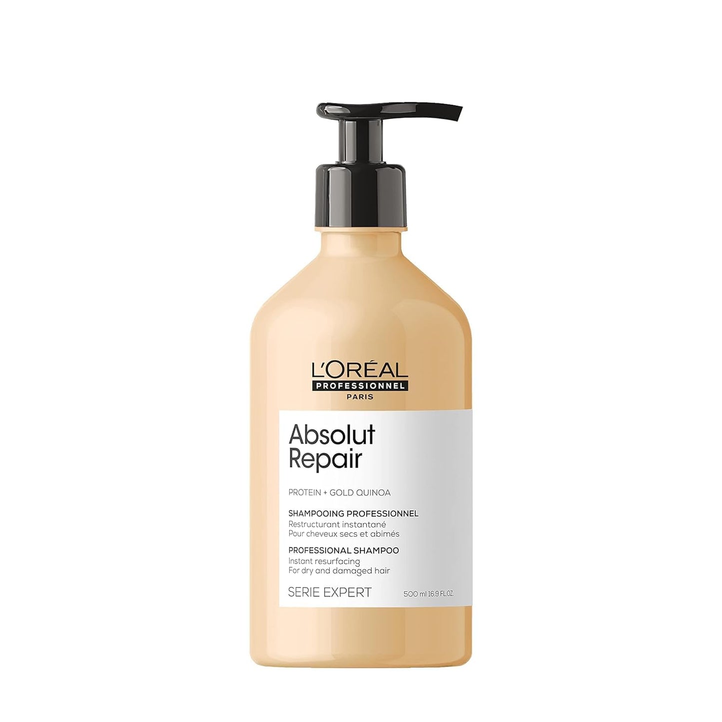 L'Oreal Professionnel Absolut Repair Shampoo | Protein Hair Treatment | Repairs Damage & Provides Shine | With Quinoa & Proteins | For Dry Damaged Hair | 16.9 Fl. Oz.