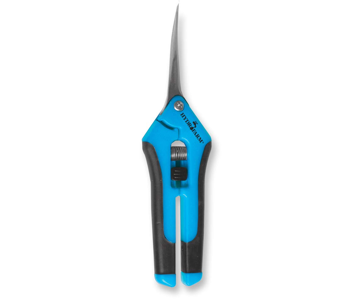 Hydrofarm HGPL400CT Precision Curved Lightweight Titanium Pruner, Blue