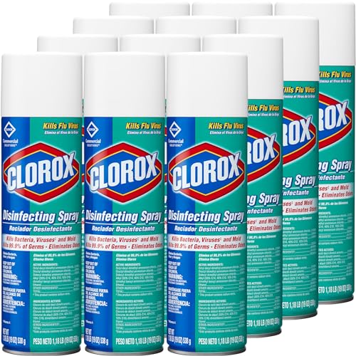 Clorox Commercial Solutions Disinfecting Aerosol, Fresh Scent, 19 Oz, Pack of 12 (Pack May Vary)