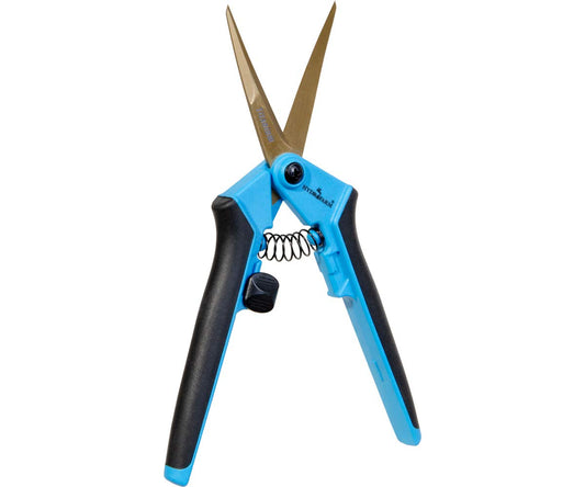 Hydrofarm HGPL400CT Precision Curved Lightweight Titanium Pruner, Blue