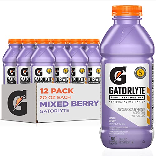 Gatorlyte Rapid Rehydration Electrolyte Beverage, Orange, 20oz Bottles (12 Pack)