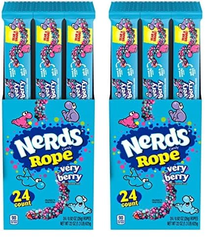 Nerds Rope Candy, Rainbow, 0.92 Ounce (Pack of 24)