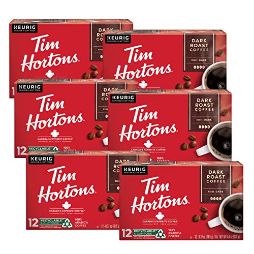 Tim Hortons Original Blend, Medium Roast Coffee, Single-Serve K-Cup Pods Compatible with Keurig Brewers, 72ct K-Cups, 12 Count (Pack of 6)