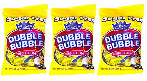 Dubble Bubble Gum 3.25 Ounce Bag (Pack of 3) – Individually Wrapped Sugar Free Bubble Gum