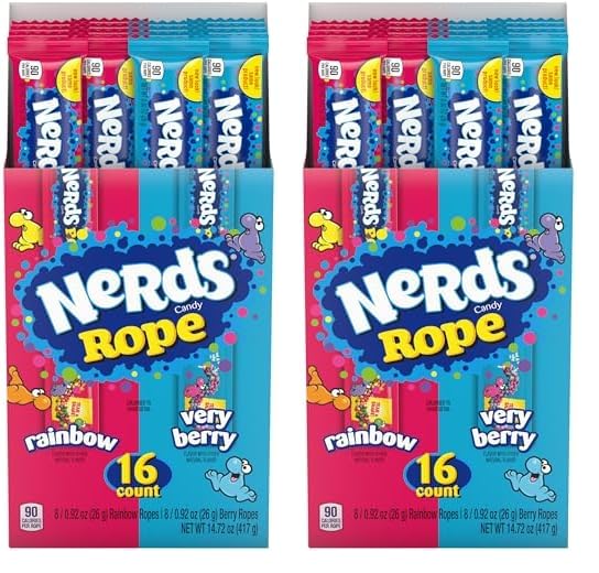 Nerds Rope Candy, Rainbow, 0.92 Ounce (Pack of 24)