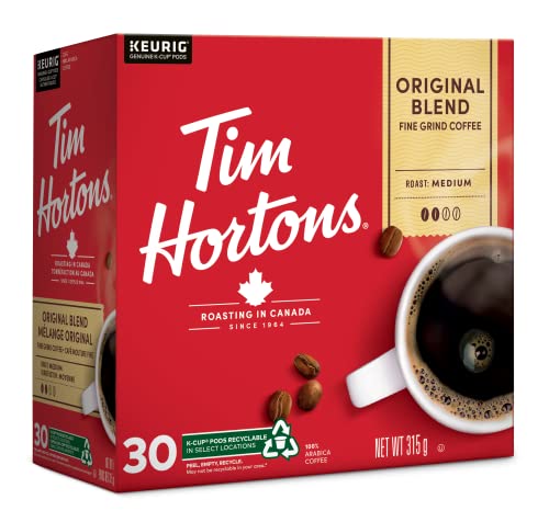 Tim Hortons Original Blend, Medium Roast Coffee, Single-Serve K-Cup Pods Compatible with Keurig Brewers, 72ct K-Cups, 12 Count (Pack of 6)