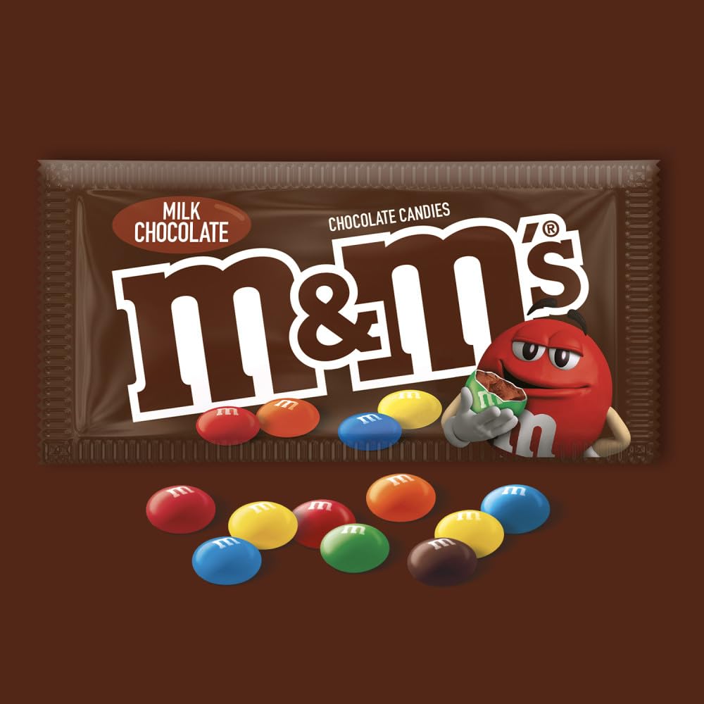 M&M'S Milk Chocolate Candy, Full Size, 1.69 oz Bag (Pack of 36)