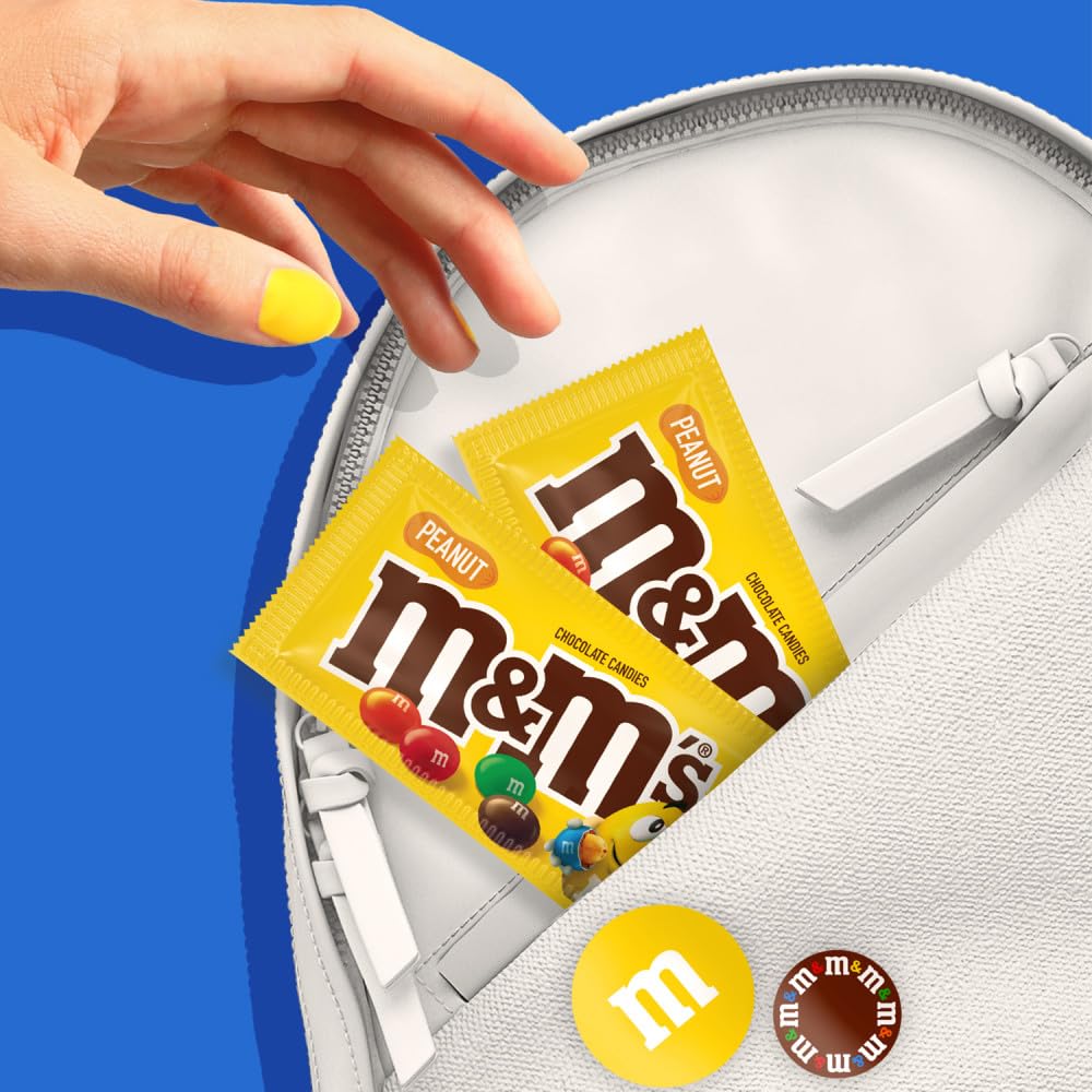 M&M'S Milk Chocolate Candy, Full Size, 1.69 oz Bag (Pack of 36)