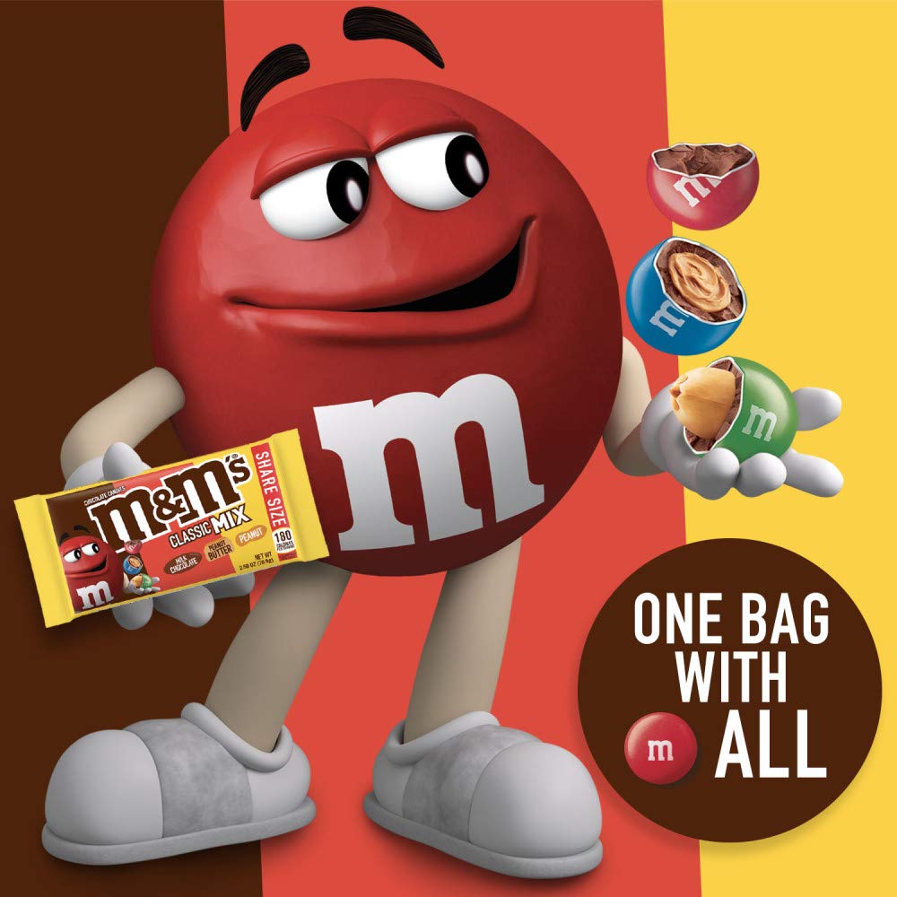 M&M'S Milk Chocolate Candy, Full Size, 1.69 oz Bag (Pack of 36)