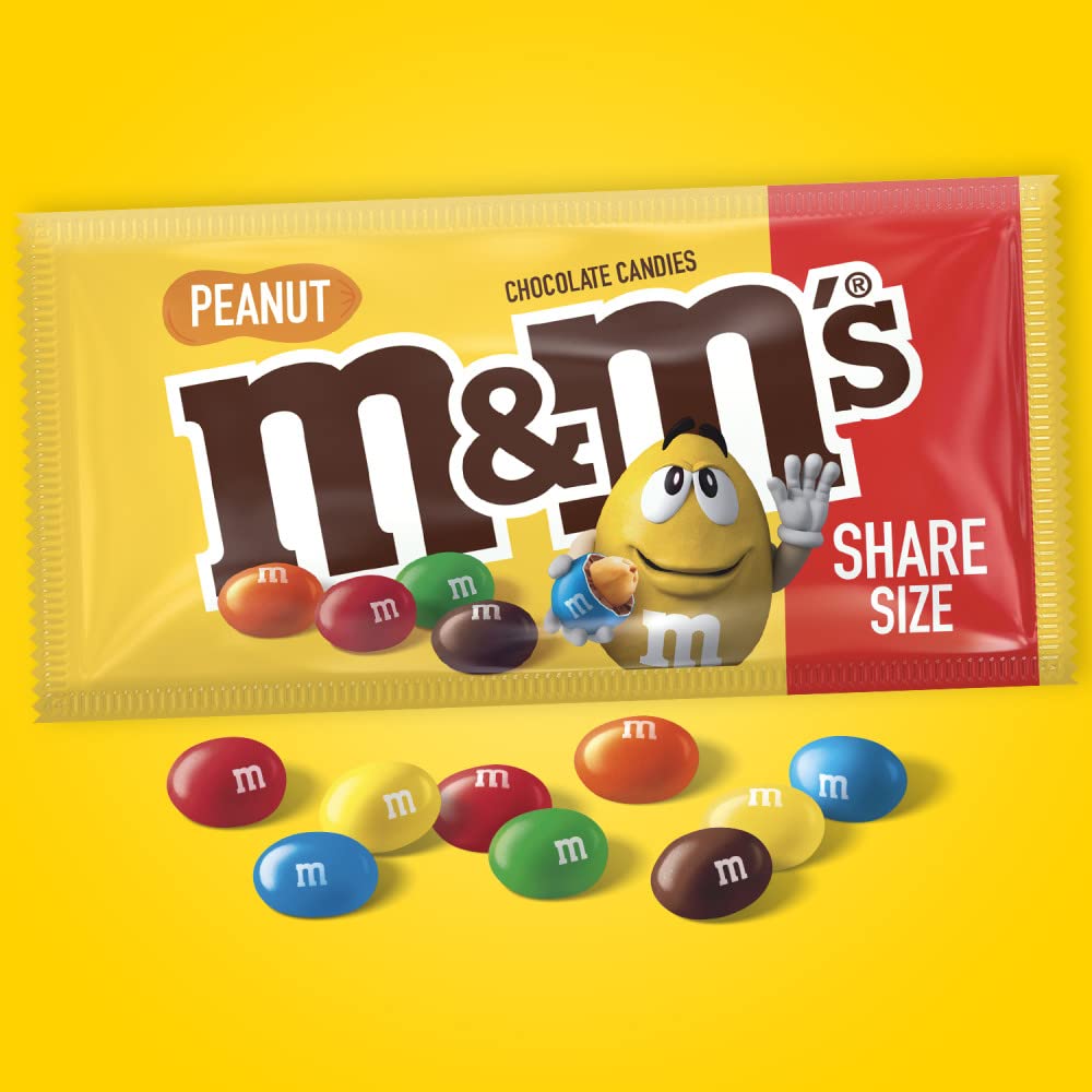 M&M'S Milk Chocolate Candy, Full Size, 1.69 oz Bag (Pack of 36)