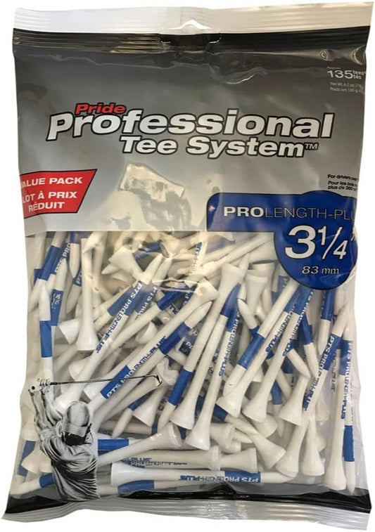 Pride Golf Tee Tees 135 Count, White, 135 Count US