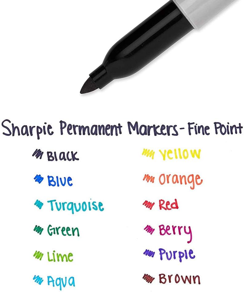 Permanent Marker Fine Point, Black with Sharpie Quick Drying/Waterproof - 36 Count (1 Pack)