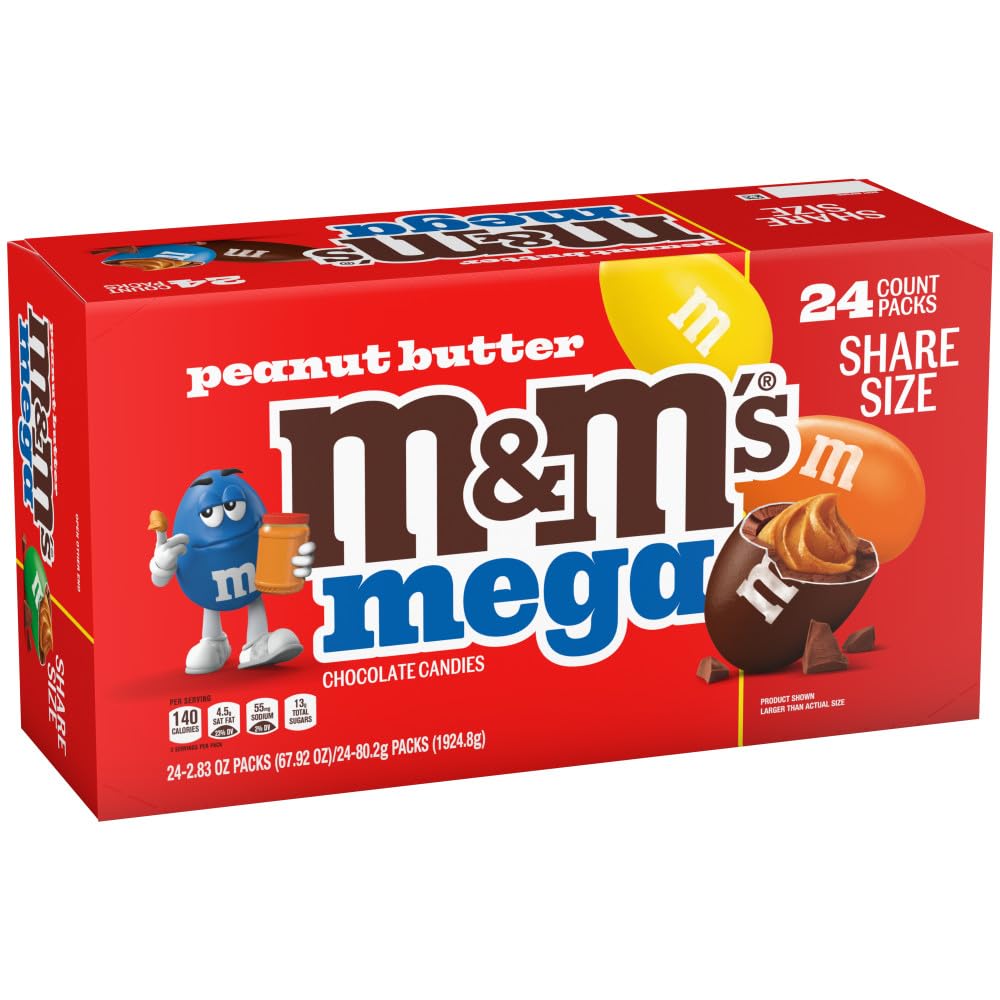 M&M'S Milk Chocolate Candy, Full Size, 1.69 oz Bag (Pack of 36)