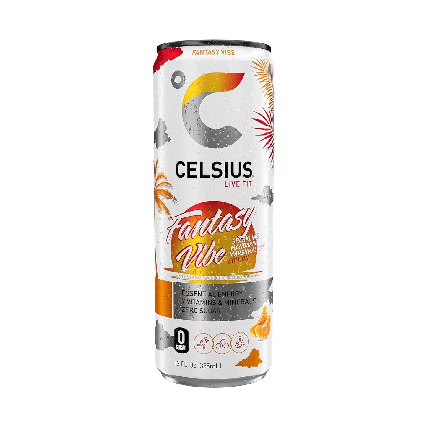 CELSIUS Sparkling Orange Functional Essential Energy Drink, 12 Fl Oz (Pack of 12)