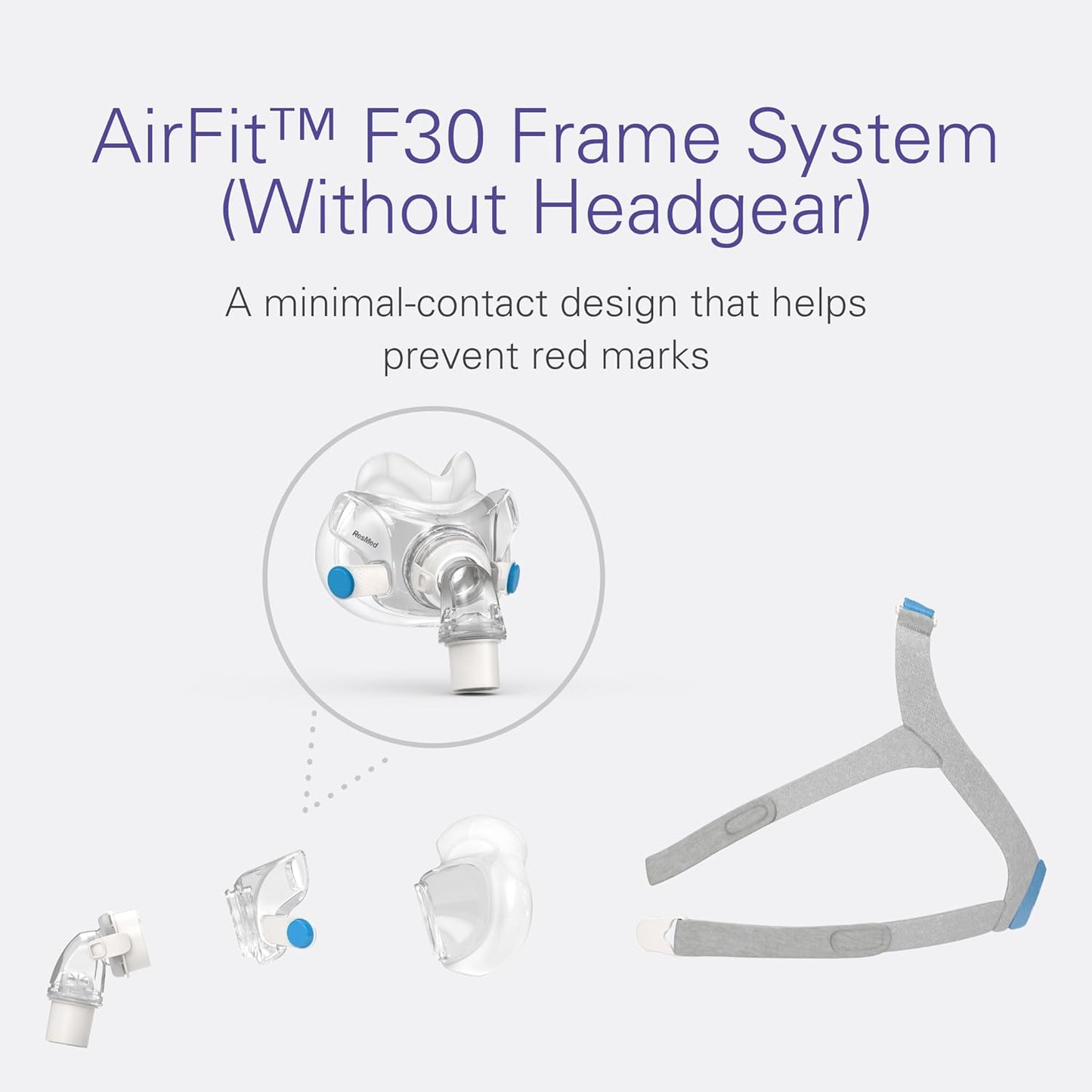 ResMed AirFit F30 Frame System - For Full-Face CPAP Mask Frame System - Replacement CPAP Accessories - Medium