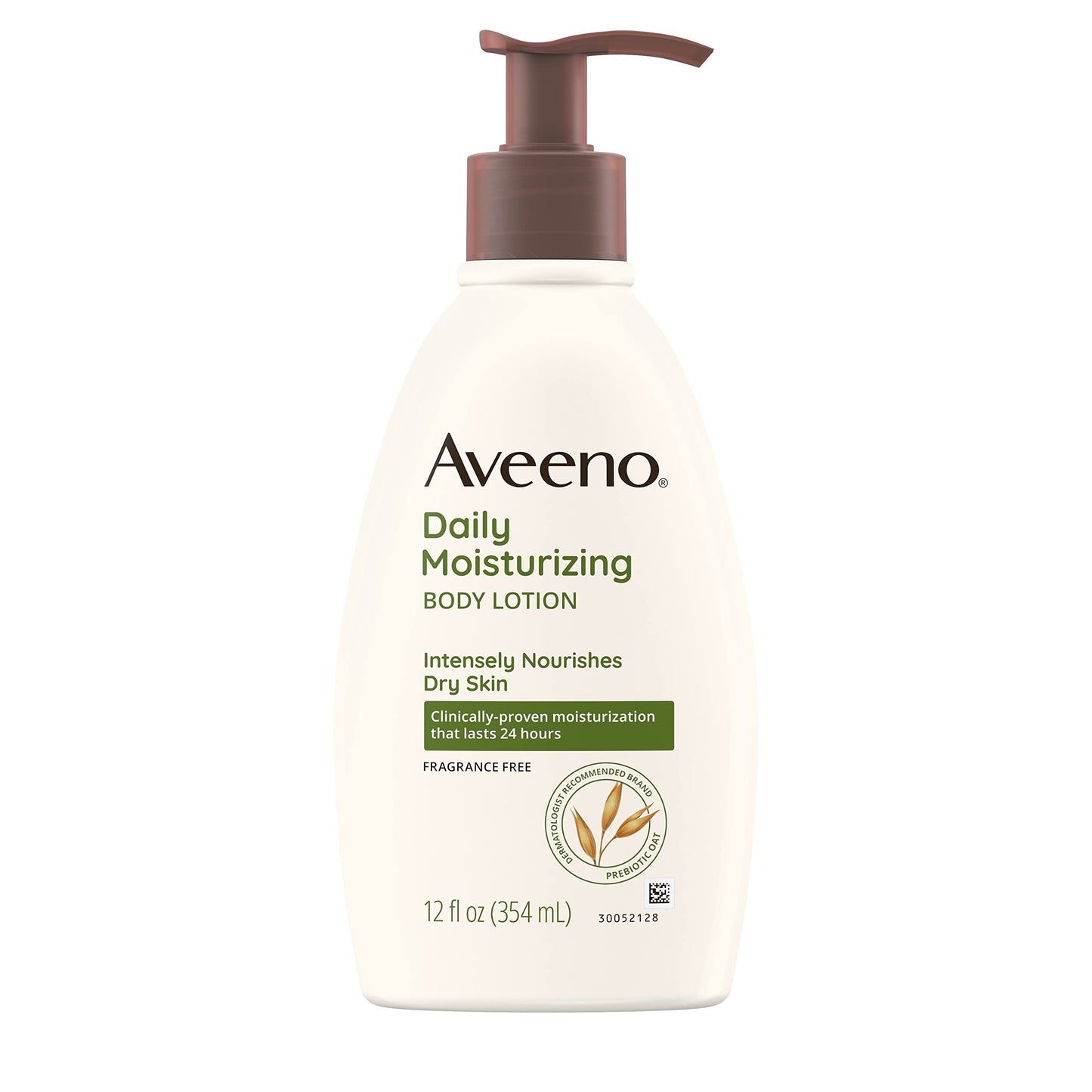 Aveeno Daily Moisturizing Body Lotion with Soothing Prebiotic Oat, Gentle Lotion Nourishes Dry Skin With Moisture, Paraben-, Dye- & Fragrance-Free, Non-Greasy & Non-Comedogenic, 2 x 18 oz