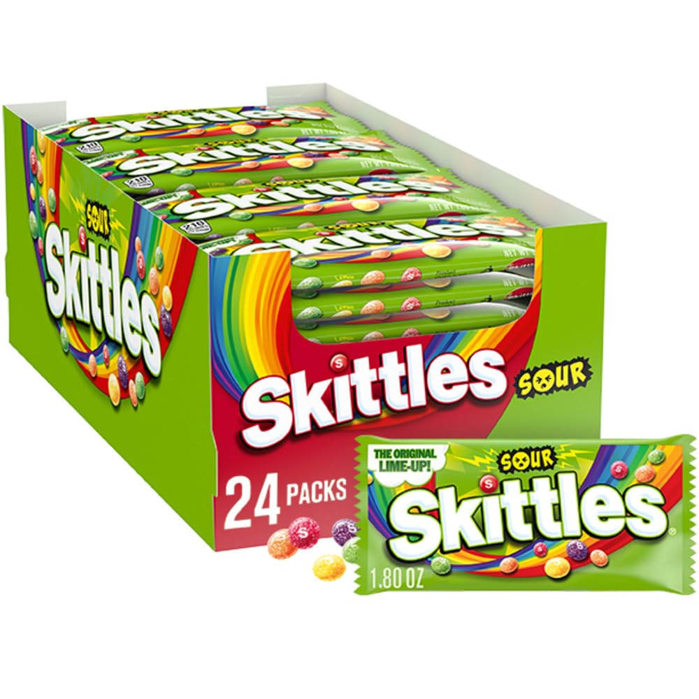 SKITTLES Sour Summer Chewy Candy Bulk Assortment, 1.8 Ounce (Pack of 24)