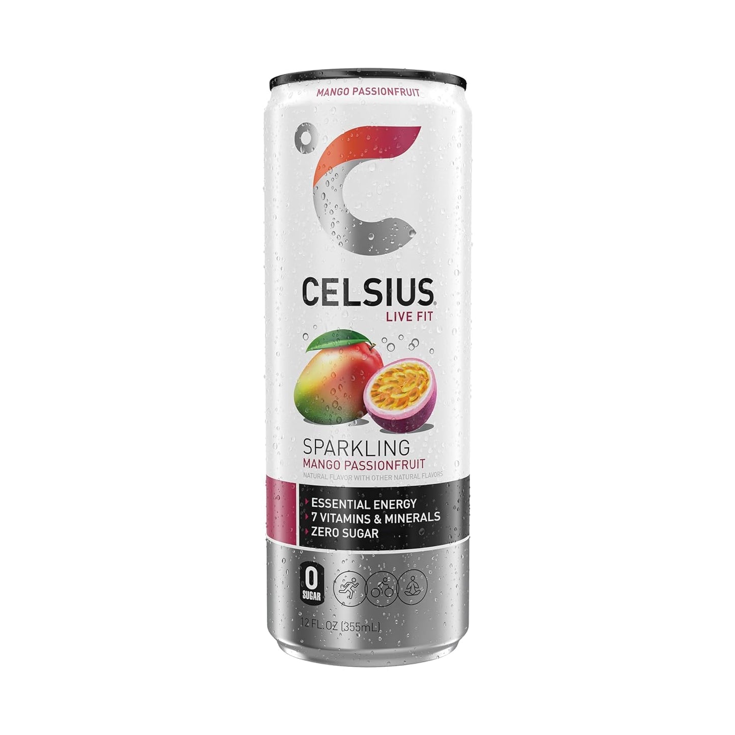 CELSIUS Sparkling Orange Functional Essential Energy Drink, 12 Fl Oz (Pack of 12)