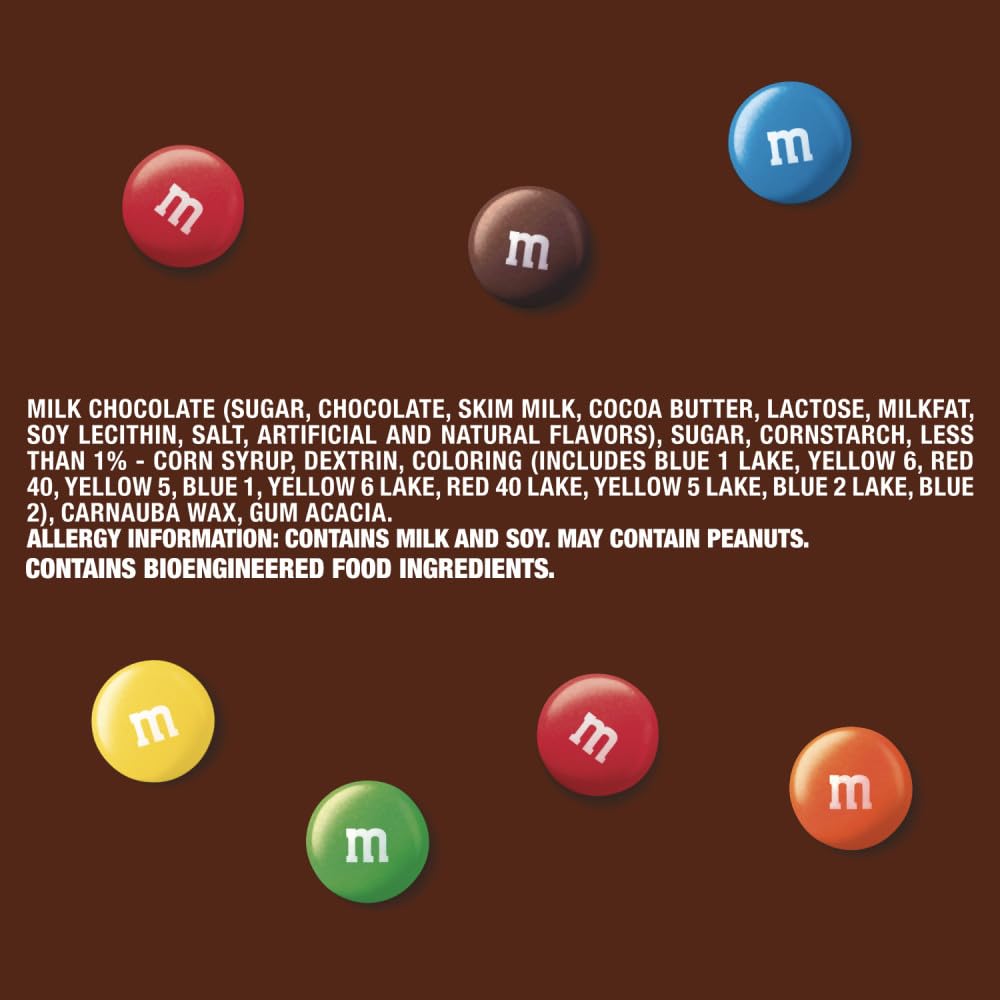 M&M'S Milk Chocolate Candy, Full Size, 1.69 oz Bag (Pack of 36)