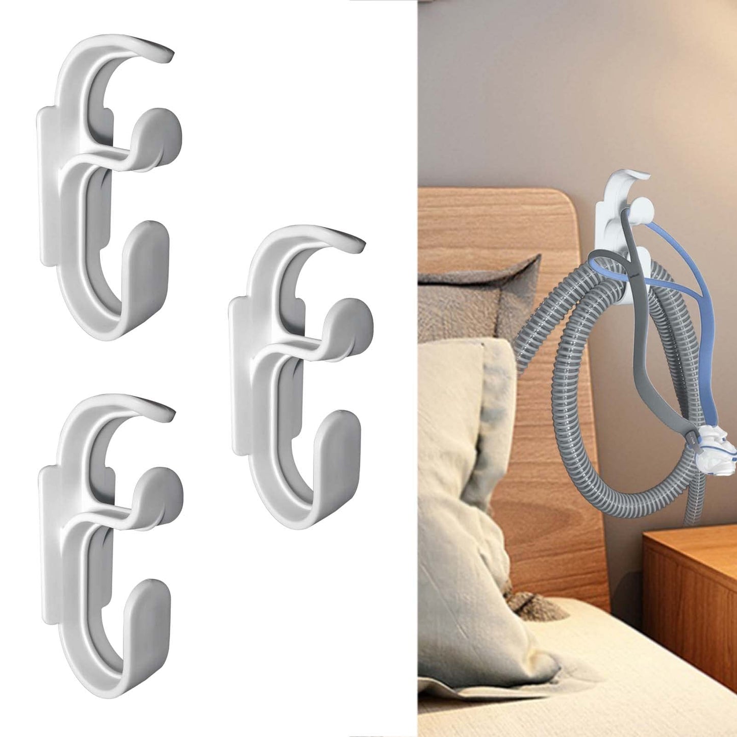 CPAP Hose Hanger with Anti-Unhook Feature - CPAP Mask Hook & CPAP Tubing Holder - CPAP Hose Organizer Avoids CPAP Hose Tangle and Allows You to Sleep Better (1)